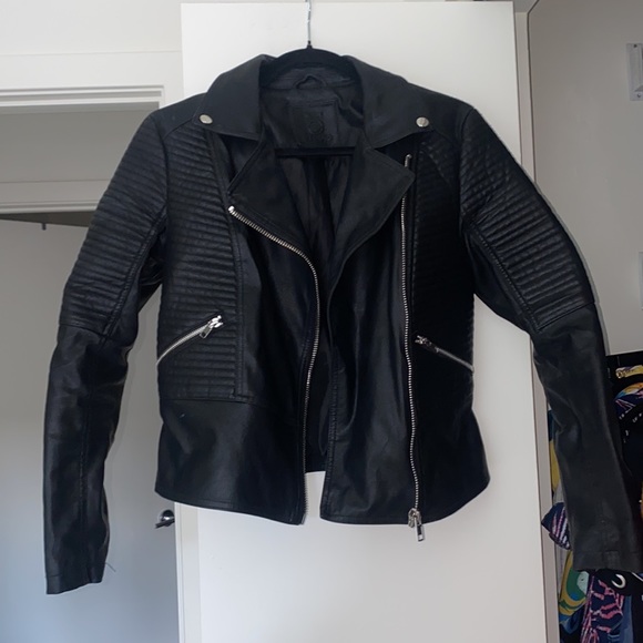 Black faux leather jacket - Picture 2 of 4